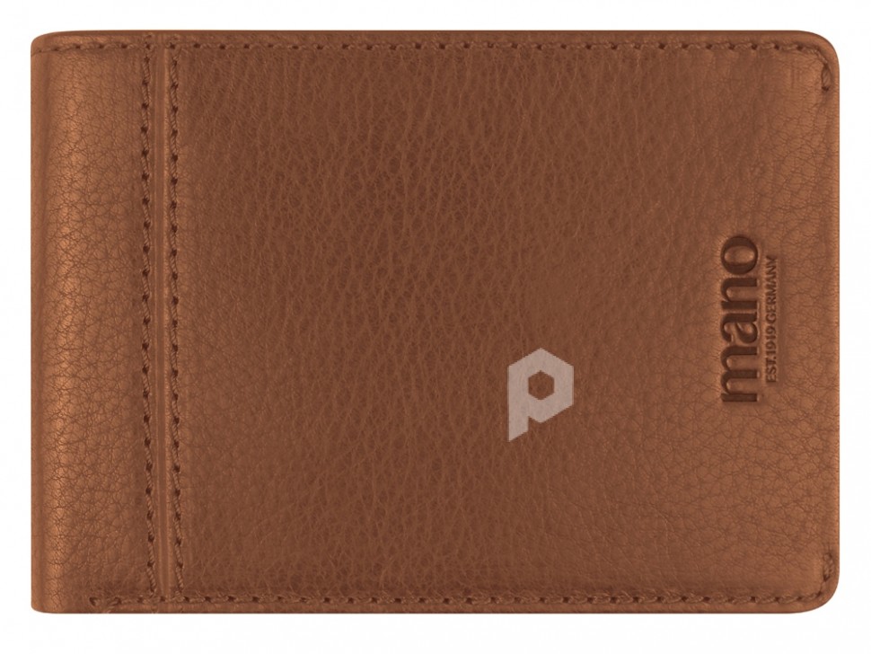 Бумажник Mano Don Montez, натуральная кожа в коньячном цвете, 12,8 х 9 см, арт. 191925202 фото 1 — Бизнес Презент