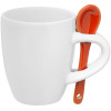 Кофейная кружка Pairy с ложкой, белая с оранжевой, арт. 13138.62 фото 1 — Бизнес Презент
