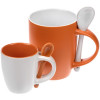 Кофейная кружка Pairy с ложкой, белая с оранжевой, арт. 13138.62 фото 6 — Бизнес Презент