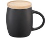 Керамическая чашка Hearth с деревянной крышкой-костером, черный/белый, арт. 10046600 фото 2 — Бизнес Презент