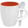 Кофейная кружка Pairy с ложкой, оранжевая с белой, арт. 13138.26 фото 1 — Бизнес Презент