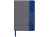 Блокнот А5 с кожаной вставкой, серый/синий, арт. 10723001 фото 3 — Бизнес Презент