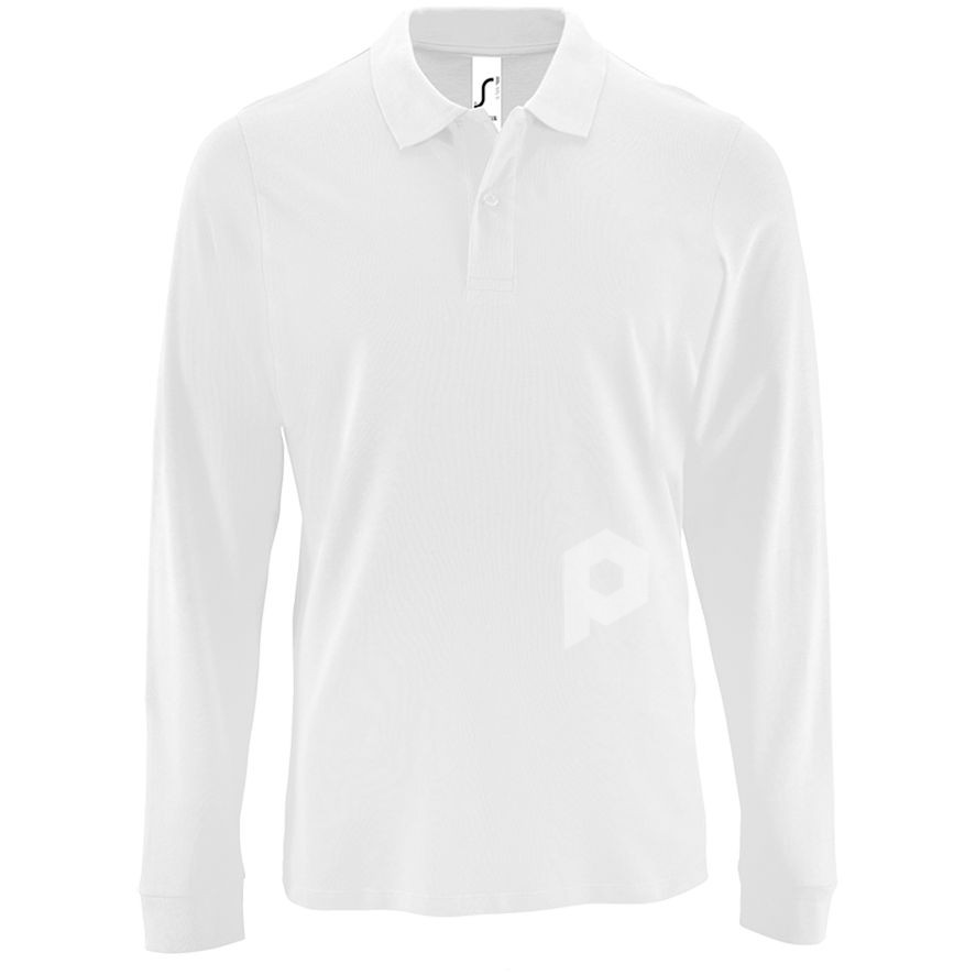 Рубашка поло мужская с длинным рукавом Perfect LSL Men, белая, арт. 02087102S фото 1 — Бизнес Презент