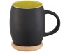 Керамическая чашка Hearth с деревянной крышкой-костером, черный/лайм, арт. 10046603 фото 1 — Бизнес Презент