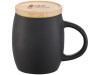 Керамическая чашка Hearth с деревянной крышкой-костером, черный/лайм, арт. 10046603 фото 5 — Бизнес Презент