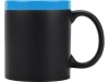 Кружка с покрытием для рисования мелом Да Винчи, черный/голубой, арт. 879862 фото 3 — Бизнес Презент