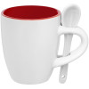 Кофейная кружка Pairy с ложкой, красная с белой, арт. 13138.56 фото 1 — Бизнес Презент