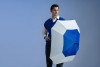 Квадратный зонт-трость Octagon, синий с белым, арт. 12369.46 фото 5 — Бизнес Презент