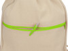 Рюкзак-мешок хлопковый Lark с цветной молнией, натуральный/зеленое яблоко, арт. 955113 фото 2 — Бизнес Презент