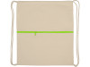 Рюкзак-мешок хлопковый Lark с цветной молнией, натуральный/зеленое яблоко, арт. 955113 фото 4 — Бизнес Презент