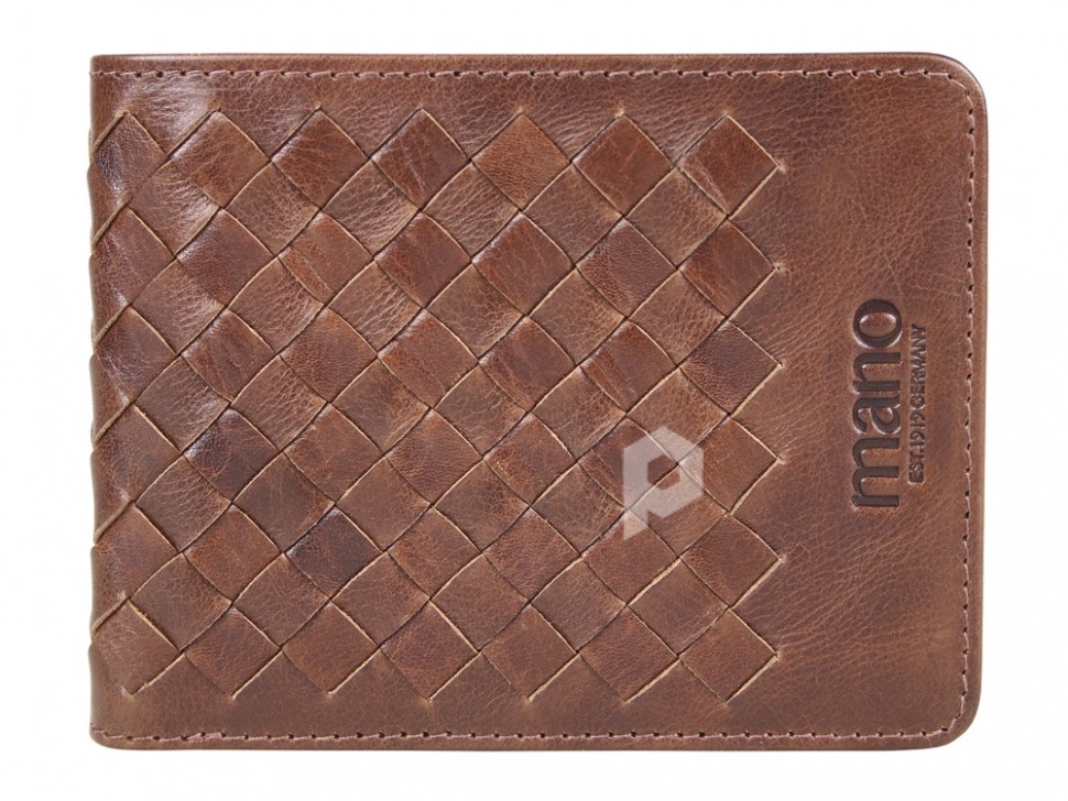 Бумажник Mano Don Luca, натуральная кожа в коньячном цвете, 11 х 8,5 см, арт. 191945202 фото 1 — Бизнес Презент