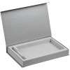 Коробка Silk с ложементом под ежедневник 13x21 и ручку, серебристая, арт. 16205.10 фото 2 — Бизнес Презент