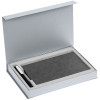Коробка Silk с ложементом под ежедневник 13x21 и ручку, серебристая, арт. 16205.10 фото 3 — Бизнес Презент