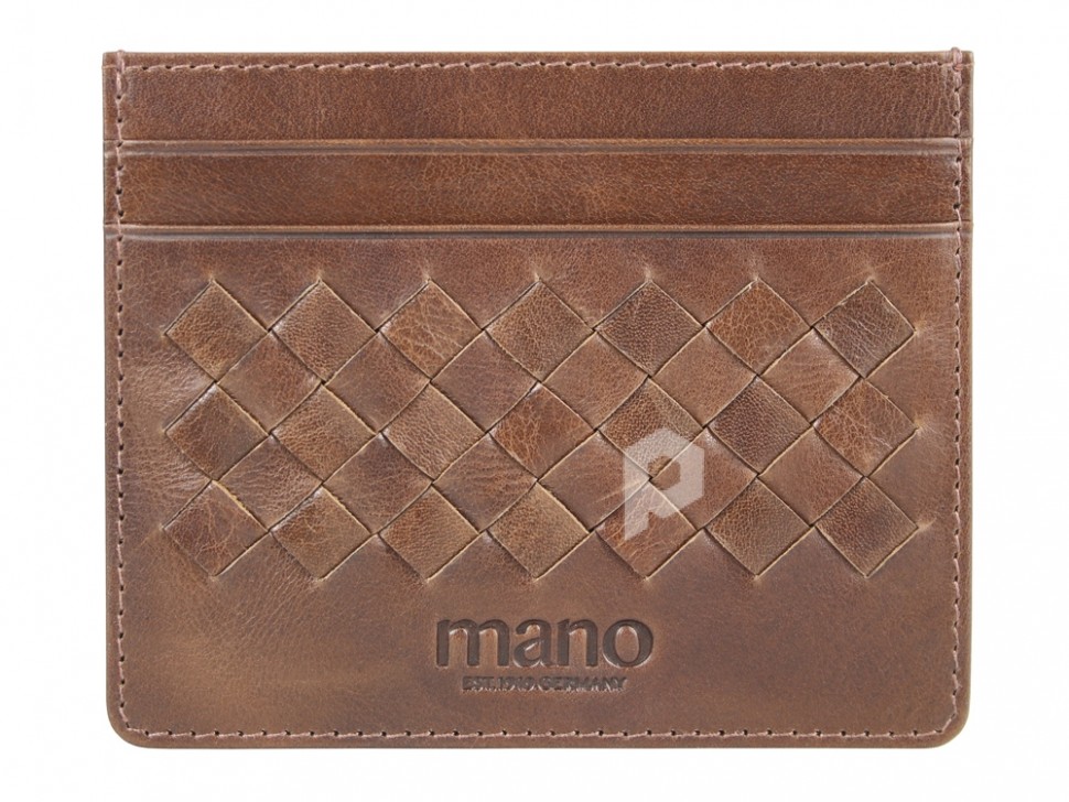 Портмоне для кредитных карт Mano Don Luca, натуральная кожа в коньячном цвете, 10,3 х 8,3 см, арт. 191945002 фото 1 — Бизнес Презент