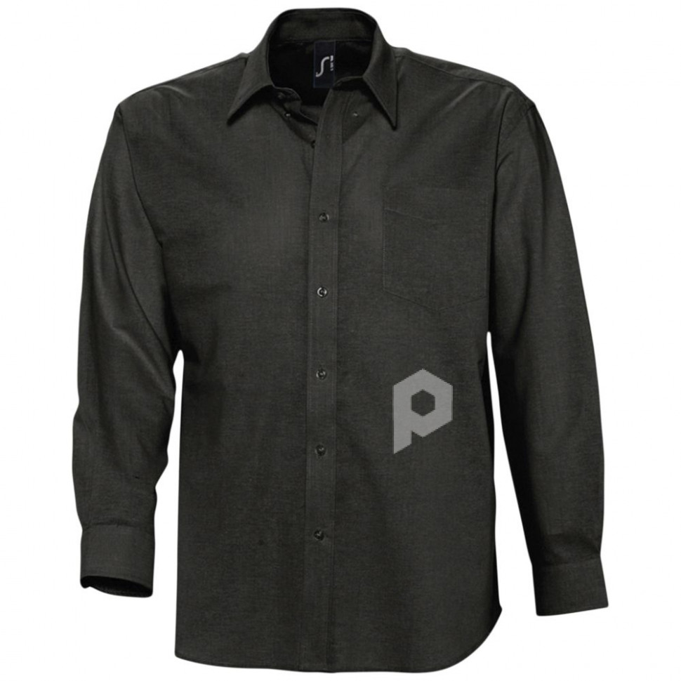 Рубашка мужская с длинным рукавом Boston, черная, арт. 16000312S фото 1 — Бизнес Презент