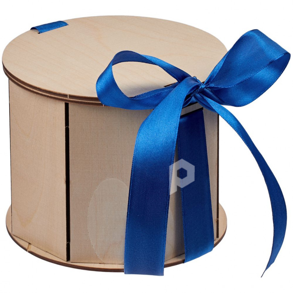 Коробка Drummer, круглая, с синей лентой, арт. 64603.40 фото 1 — Бизнес Презент