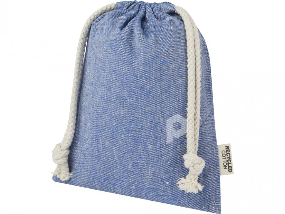 Маленькая подарочная сумка Pheebs объемом 0,5 л из хлопка плотностью 150 г/м², переработанного по стандарту GRS, синий, арт. 12067050 фото 1 — Бизнес Презент
