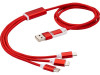 Универсальный зарядный кабель 3-в-1 с двойным входом, красный, арт. 12418021 фото 1 — Бизнес Презент