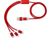 Универсальный зарядный кабель 3-в-1 с двойным входом, красный, арт. 12418021 фото 2 — Бизнес Презент