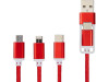 Универсальный зарядный кабель 3-в-1 с двойным входом, красный, арт. 12418021 фото 4 — Бизнес Презент