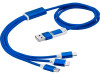 Универсальный зарядный кабель 3-в-1 с двойным входом, синий, арт. 12418053 фото 1 — Бизнес Презент