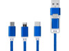 Универсальный зарядный кабель 3-в-1 с двойным входом, синий, арт. 12418053 фото 4 — Бизнес Презент