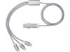 Универсальный зарядный кабель 3-в-1 с двойным входом, серебристый, арт. 12418081 фото 2 — Бизнес Презент