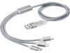 Универсальный зарядный кабель 3-в-1 с двойным входом, серебристый, арт. 12418081 фото 5 — Бизнес Презент