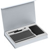 Коробка Silk с ложементом под ежедневник 10x16 см, аккумулятор и ручку, серебристая, арт. 16207.10 фото 3 — Бизнес Презент