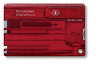 Швейцарская карточка VICTORINOX SwissCard Quattro, 14 функций, полупрозрачная красная, арт. 601192 фото 1 — Бизнес Презент