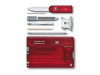 Швейцарская карточка VICTORINOX SwissCard Quattro, 14 функций, полупрозрачная красная, арт. 601192 фото 3 — Бизнес Презент