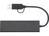 Концентратор USB 2.0 Rise из переработанного алюминия, сертифицированного по стандарту RCS - сплошной черный, арт. 12434490 фото 2 — Бизнес Презент