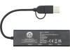 Концентратор USB 2.0 Rise из переработанного алюминия, сертифицированного по стандарту RCS - сплошной черный, арт. 12434490 фото 3 — Бизнес Презент