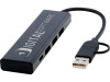 Концентратор USB 2.0 Rise из переработанного алюминия, сертифицированного по стандарту RCS - сплошной черный, арт. 12434490 фото 8 — Бизнес Презент