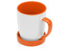 Кружка с универсальной подставкой Мак-Кинни , белый/оранжевый, арт. 872868 фото 3 — Бизнес Презент