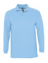 Рубашка поло мужская с длинным рукавом Winter II 210 голубая, арт. 11353200S фото 1 — Бизнес Презент