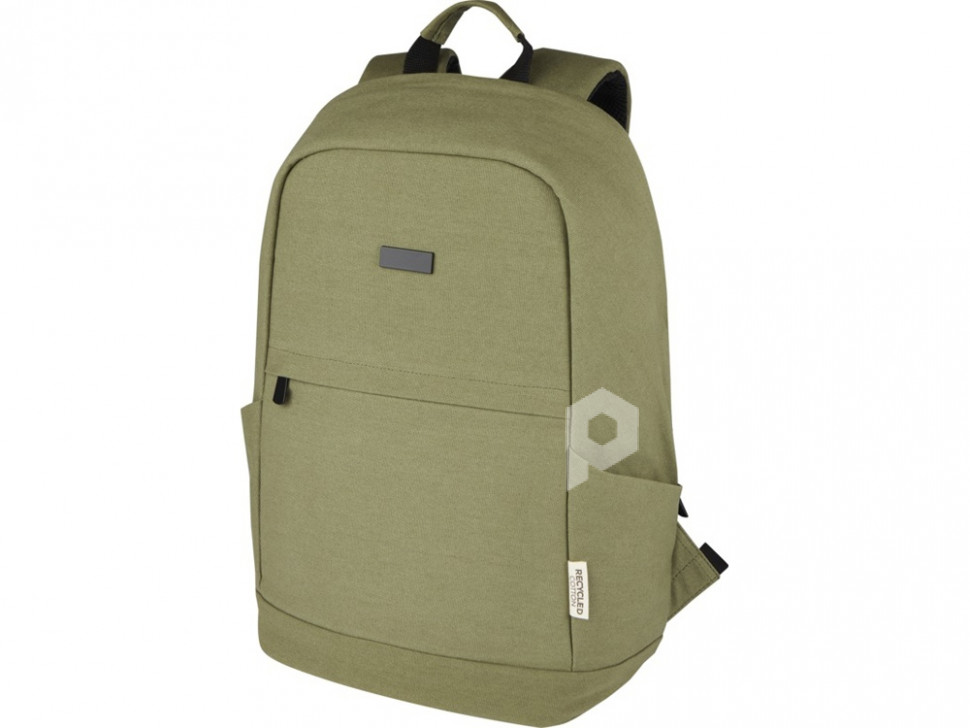 Рюкзак для ноутбука 15,6 дюймов с защитой от кражи Joey объемом 18 л из брезента, переработанного по стандарту GRS, оливковый, арт. 12067760 фото 1 — Бизнес Презент