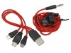 Набор с наушниками и зарядным кабелем 3-в-1 In motion, красный, арт. 700901 фото 4 — Бизнес Презент