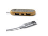 USB-хаб BADOC с корпусом из бамбука и ткани RPET, серый меланж, арт. IA3039S158 фото 2 — Бизнес Презент