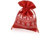 Мешочек подарочный новогодний, хлопок, средний, красный, арт. 995018 фото 1 — Бизнес Презент