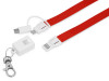 Ланьярд с зарядным кабелем 3-в-1 xTape, красный, арт. 590921 фото 3 — Бизнес Презент