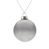 Елочный шар Finery Gloss, 8 см, глянцевый серебристый с глиттером, арт. 17662.11 фото 1 — Бизнес Презент