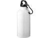 Бутылка для воды с карабином Oregon, объемом 400 мл, белый, арт. 10073801 фото 1 — Бизнес Презент