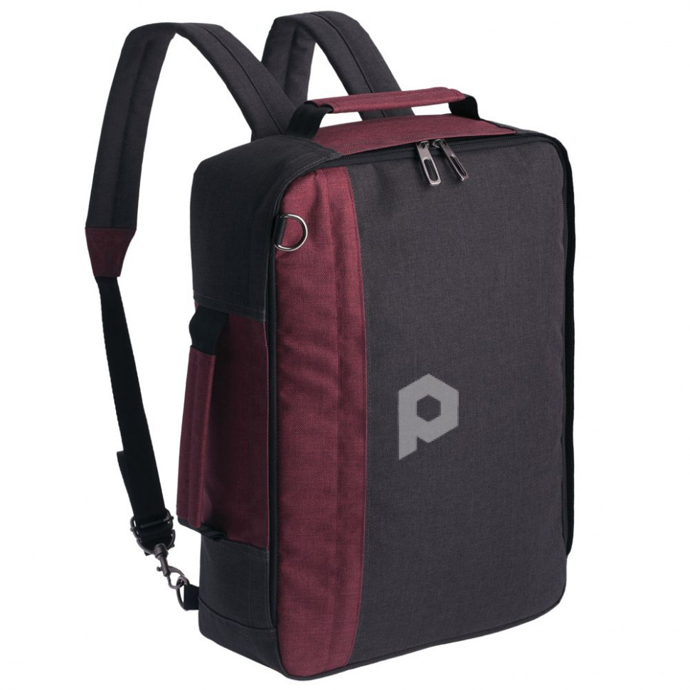 Рюкзак для ноутбука 2 в 1 twoFold, серый с бордовым, арт. 3324.15 фото 1 — Бизнес Презент