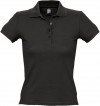 Рубашка поло женская People 210, черная, арт. 1895.301 фото 1 — Бизнес Презент