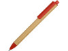 Ручка картонная пластиковая шариковая Эко 2.0, бежевый/красный, арт. 18380.01 фото 1 — Бизнес Презент