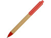 Ручка картонная пластиковая шариковая Эко 2.0, бежевый/красный, арт. 18380.01 фото 2 — Бизнес Презент