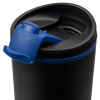 Термостакан Relief, черный с синим, арт. 10759.34 фото 3 — Бизнес Презент