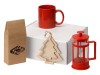 Подарочный набор с чаем, кружкой, френч-прессом и новогодней подвеской Чаепитие, красный, арт. 700411NY.01 фото 1 — Бизнес Презент