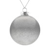 Елочный шар Finery Gloss, 10 см, глянцевый серебристый с глиттером, арт. 17664.11 фото 1 — Бизнес Презент